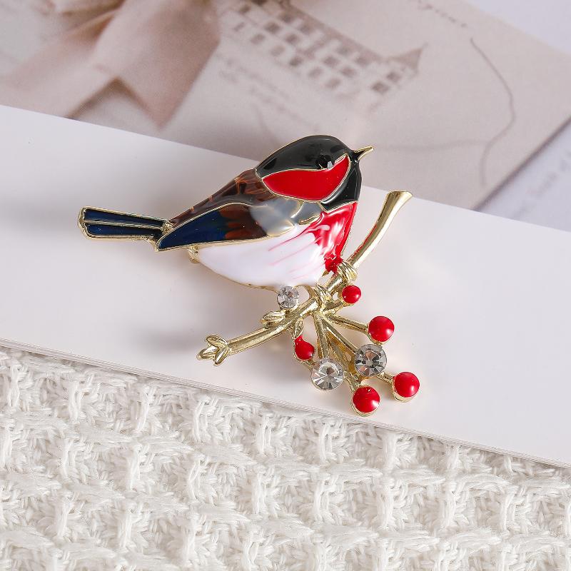 1Pcs Unisex Animal Pins Luxury Enamel Branch Bird Brooches For Women Casual Party Jewelry Accessories Gifts Decoration