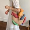 Yogodlns New Fish Cute Crochet Tote Bag Large Capacity Casual Woven Shoulder Bag Multicolor Handmade Knitted Bag