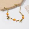 Adjustable New Design Gold Plated Stainless Steel fruit Orange Flower Bracelet Women's girl Luxury Gifts