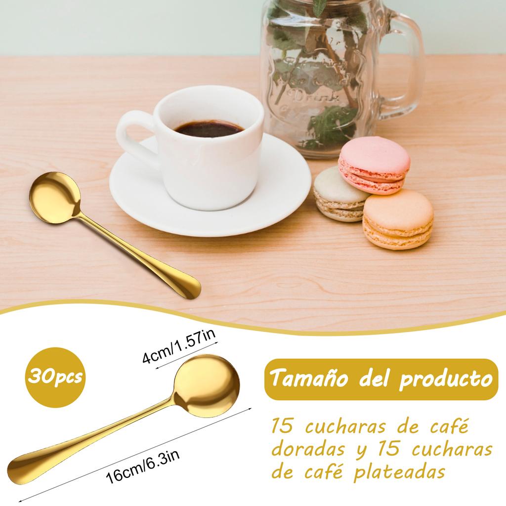 Goldene Kaffeelöffel, 18/8 Edelstahl Goldene Espresso-Löffel, 5,2 Zoll Vogue Mini-Teelöffel, Cappuccino-Rührlöffel, Sma