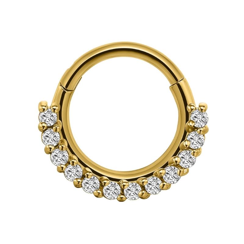 Fashionable Crystal Nose Piercing Ring Jewelry Stainless Steel Accessory for Ear Cartilage Music Festival Accessories