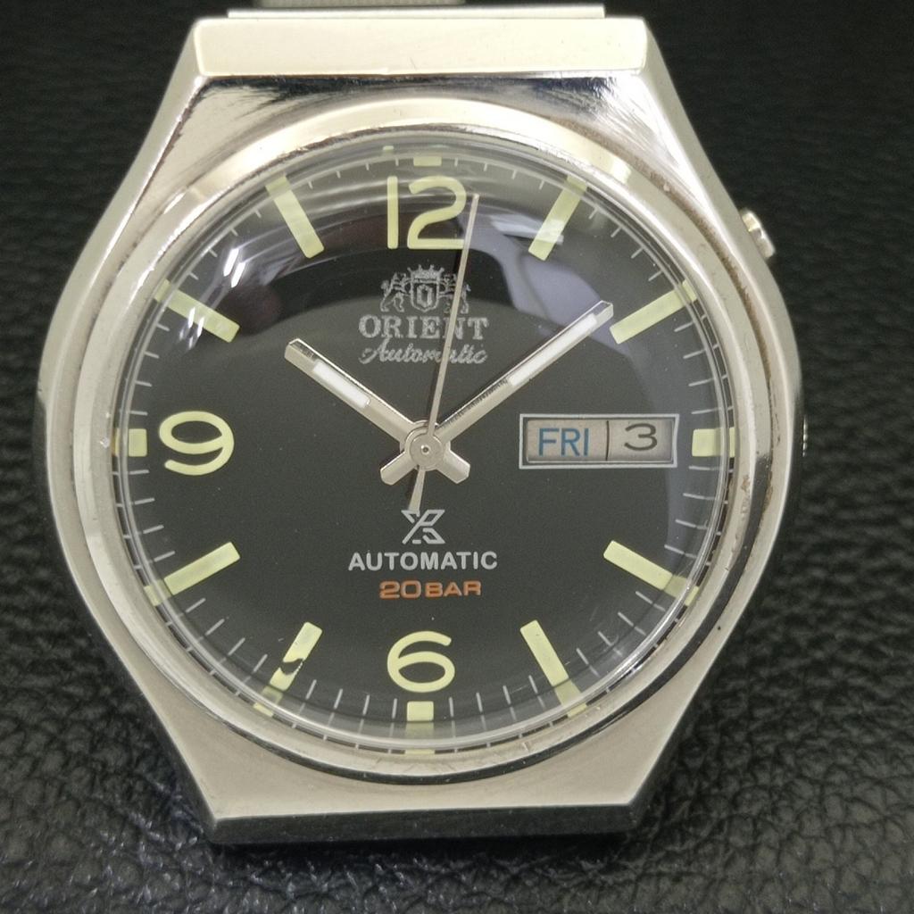 VINTAGE ORIENT AUTOMATIC 46941 JAPAN MENS BLACK COLOR DIAL WATCH A700666-5 R204-a700666