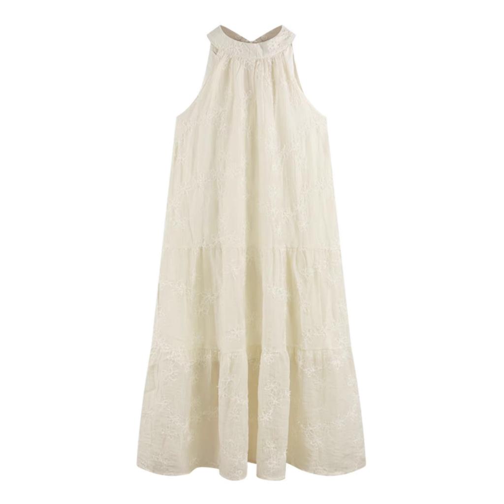 Neck Dress Women's Summer New French Off-the-shoulder Coffee Break Seaside Vacation Dress Shows Thin Temperament Super Fairy