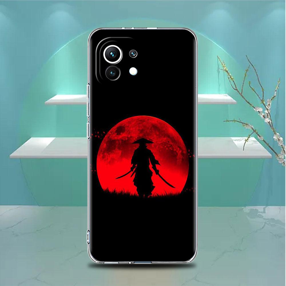 Landscape Ink Painting Japan Samurai Art Clear Case For Xiaomi Mi Poco X3 NFC M3 Pro F3 F1 11 Lite 12 Note 10 11T 9T Phone Cover