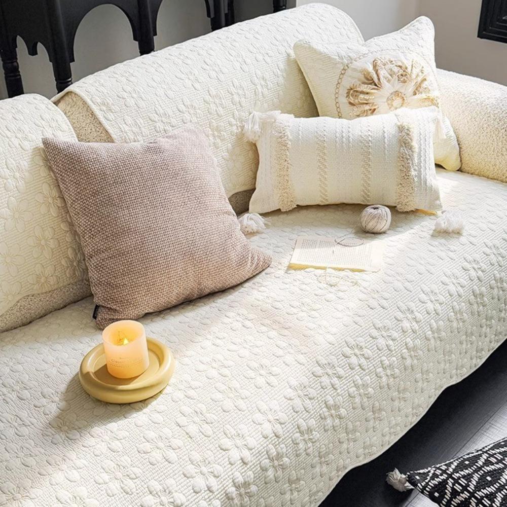 

2025 новый скандинавский инс кремовый хлопковый диванный подушка гостиная чистый хлопок диванный чехол полотенце подушка для сиденья 30 * 50Cm pillow cover