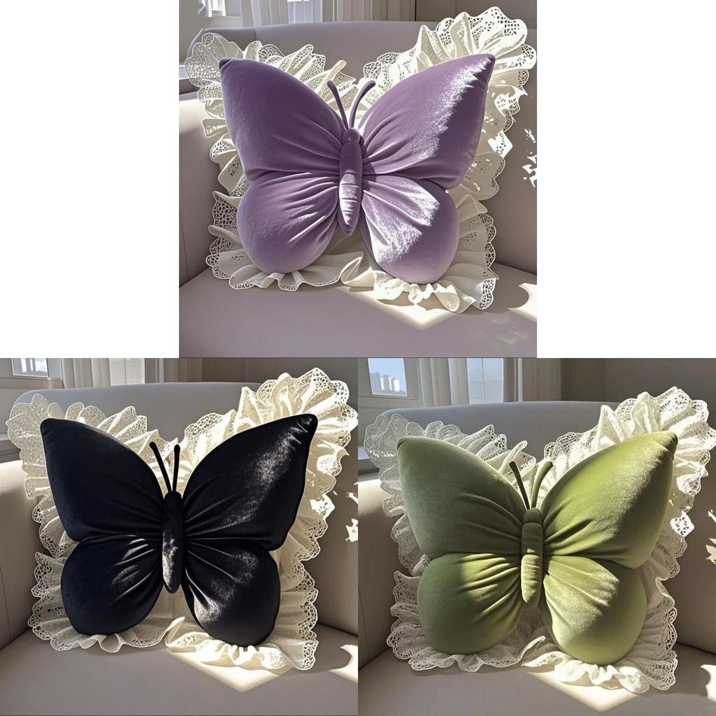 Princess Butterfly Living Room Pillow With Cotton Cover For Home And Car Use