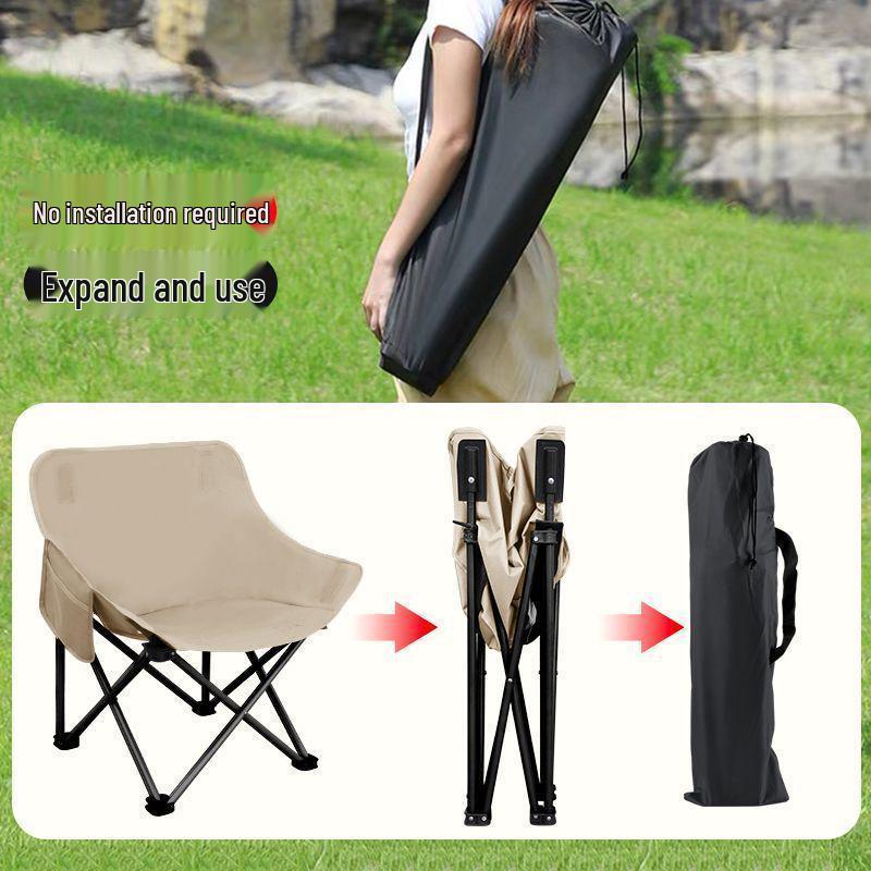 Foldable Moon Chair: Portable, Thickened for Outdoor Camping, Beach Trips, Fishing, and Picnics.