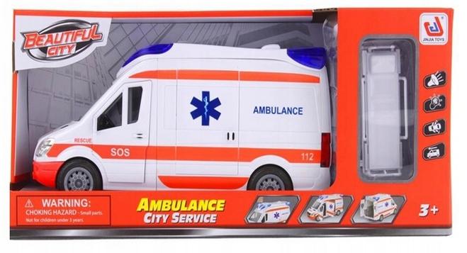 Auto Ambulans Van Światło Dźwięk Karetka Nosze