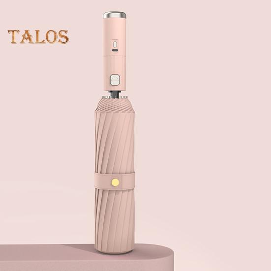 Folding Umbrella with Fan 3 Speed Adjustable USB Rechargeable UV Protection Umbrella Portable Waterproof Windproof Summer Outdoor Sun Rain Umbrella