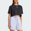 Adidas Originals Essentials Crop Top With Logo Embroidery Women Tops Black IT9887