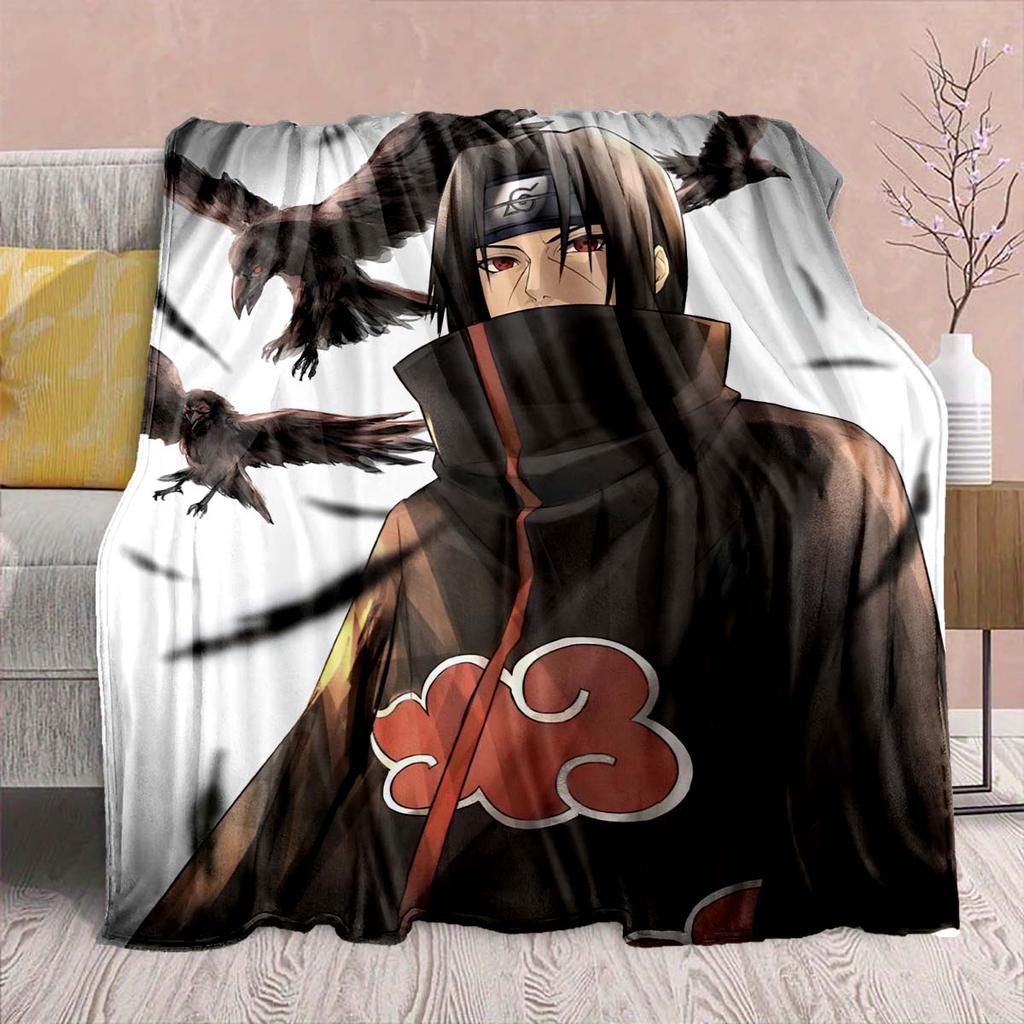 Naruto Anime Flannel Blanket - Soft Warm Perfect for Sofa, Bedding Camping Travel Office Home Decor -QJY