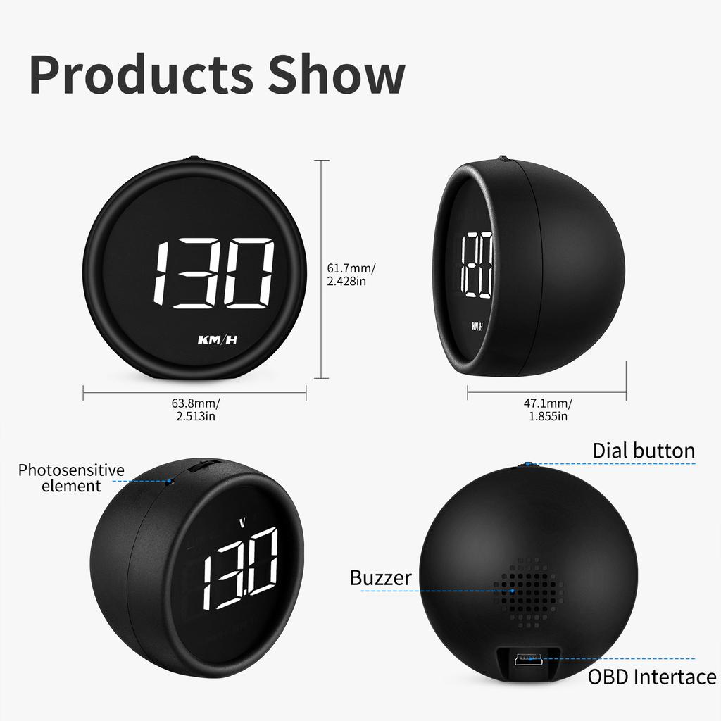 HUD B1 OBD Head Up Display Projector Screen Speed Meter Overspeed Alarm RPM Voltmeter Water Temperature Gauge Digital LCD Panel
