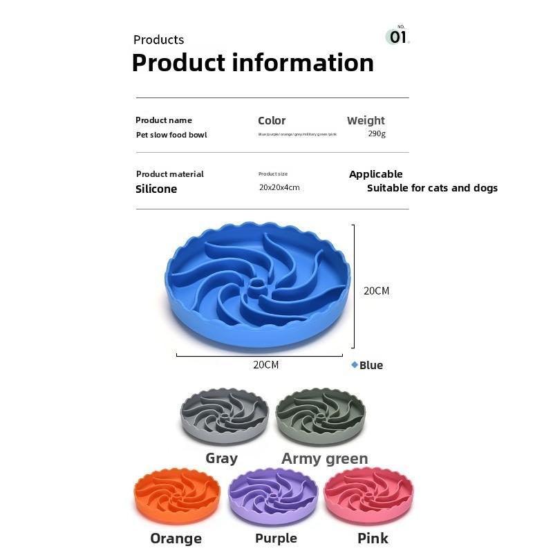 Dog Slow Eating Bowl Food-grade Silicone Pet Dog Bowl Large Dog Anti-choking Bowl