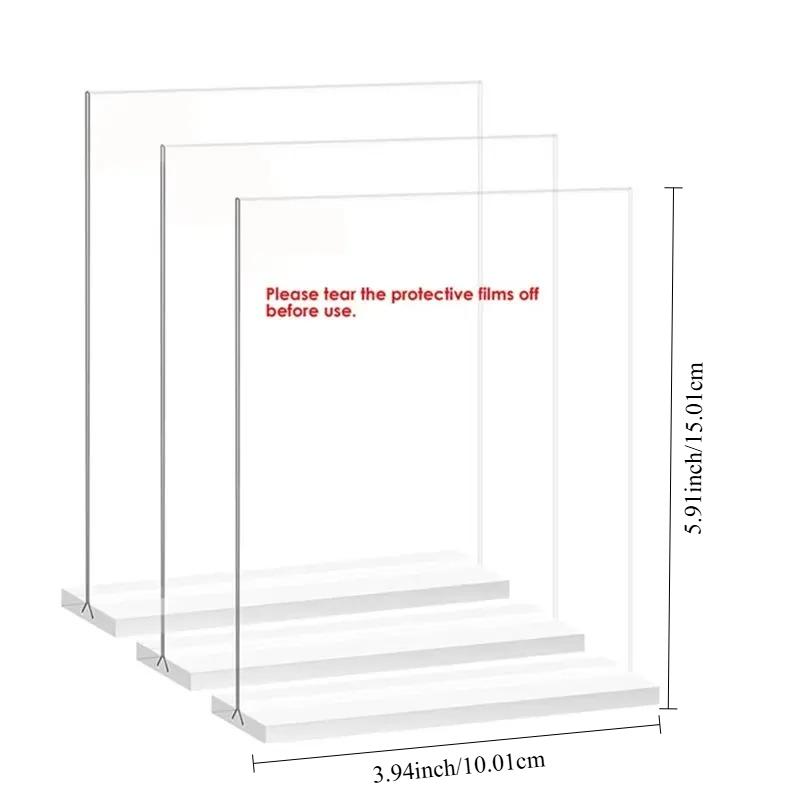 Xiaomi 3Pcs A6 150x100mm Clear Acrylic Sign Holder Table Menu Stand Restaurant Menu Display Easel Desktop Holder