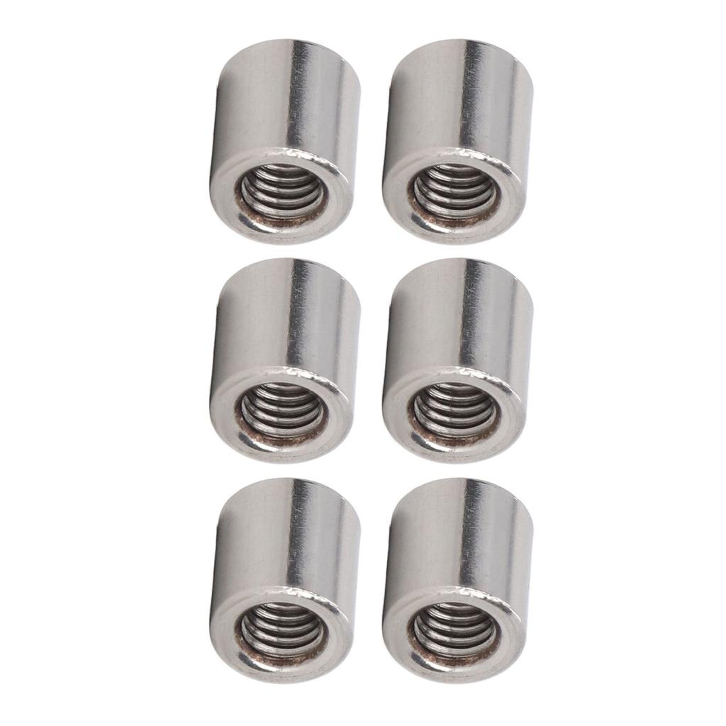 50Pcs Coupling Nut Round Rod Connector 304 Stainless Steel Female Thread M6x1.0 10 L11mm