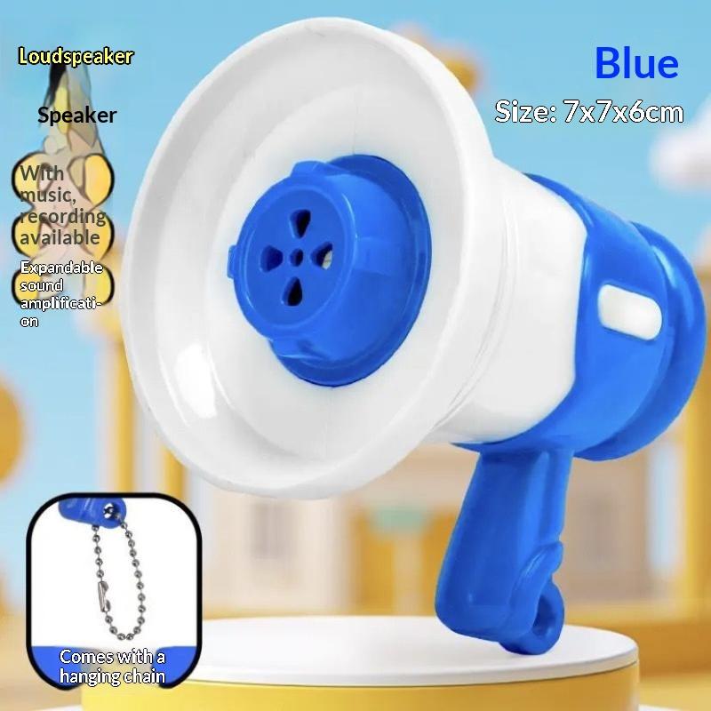 Smooth Edge Kids Megaphone Toy with Recording Music Play Loud Sound Amplification for Toddler Pretend Play Games синий