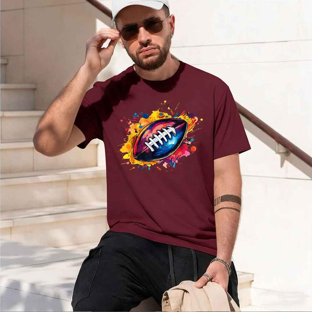 Football Game Day Player And Fan Graph Tshirt Summer Shortsved Breathable Sweatwking Versatile Trendy Tshirt 2026 New Model