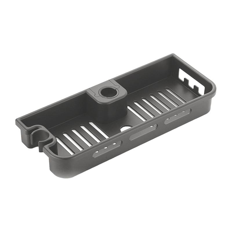 Cadru de duș suspendat, fără găurire, raft de duș pentru baie, suport pentru tavă de șampon cu cârlige pentru accesorii organizatoare de depozitare pentru baie