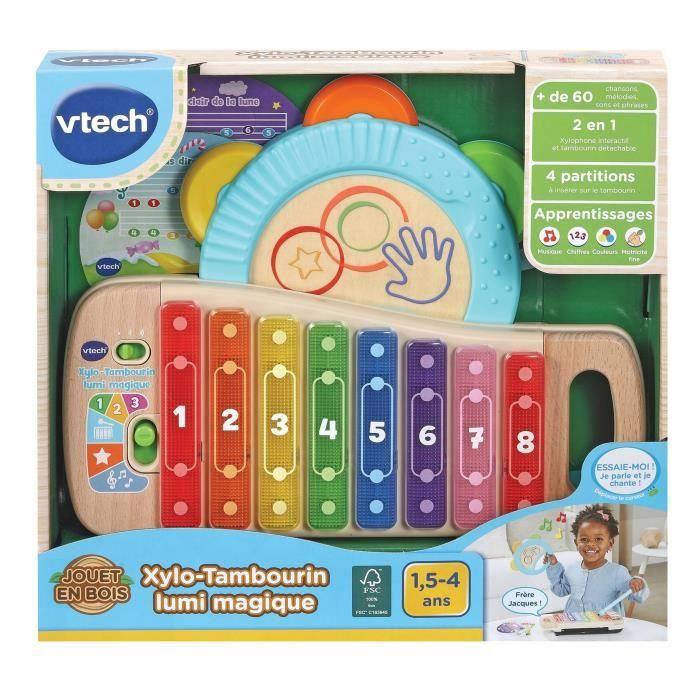 Vtech baby - play green - xylo-tambourin lumi magique (jouet bois fsc®)