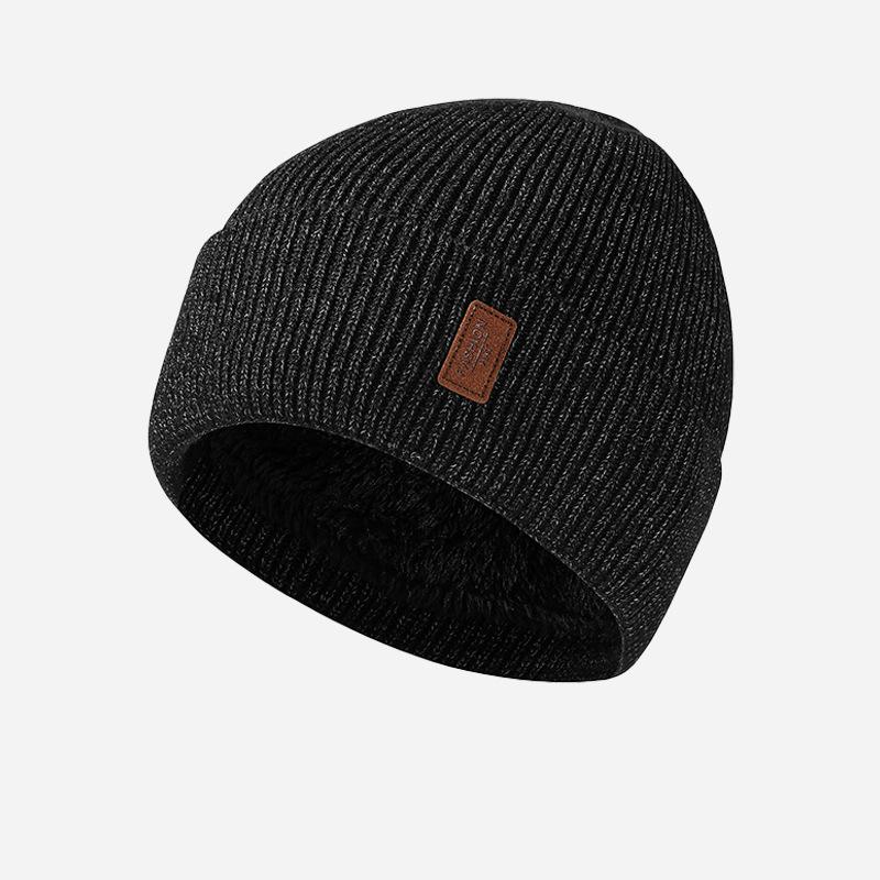 

Зимняя мужская непродуваемая шерстяная шапка, взрослая, для активного отдыха, бархатная, теплая, вязаная шапка для улицы темно-серого