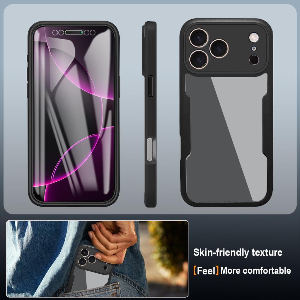 For iPhone 17 16 15 14 Pro Max Transparent Anti Shock Anti Fall 360 Fully Wrapped PhoneCase for iPhone 16 15 14 Plus 16E 17E Air