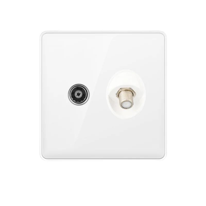 White UK Plug 13A with USB Panel UK Socket Panel, International Universal USB Mobile Phone Charging Socket, with LED Light