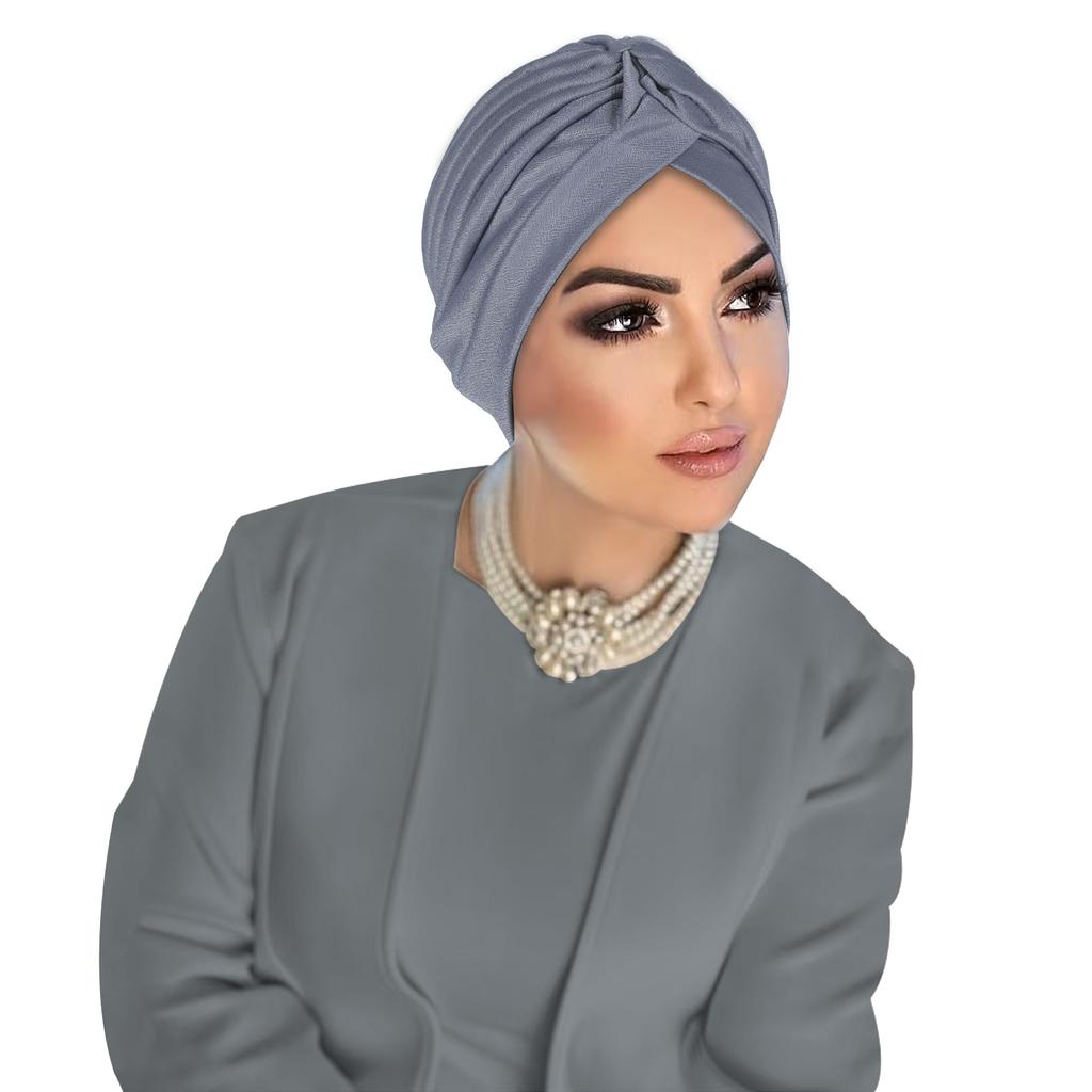 Indian Hat Twist Knot Turban Women Muslim Inner Hijab Beanies Bonnet Hair Loss Headscarf Bandanas Chemo Cap Solid Color Headwrap