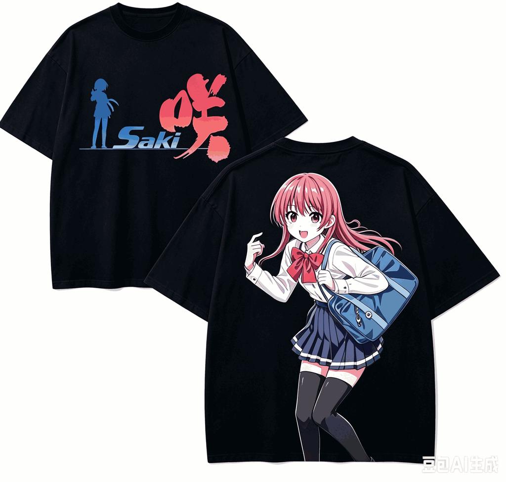 Saki Anime Lover TShirt Harajuku Cotton NewModel High Street Retro Fashion Oversized Unisex Hot Product Comfortable Breathable