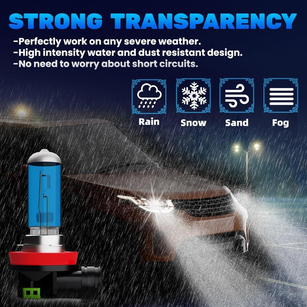 Halogen Headlights Fit For Chevrolet Chevy Impala 2006-2013 Headlight Bulbs,H11/H8/H9 High Beam+ H11/H8/H9 Low Beam+ H11 Fog Light Combo,Plug And