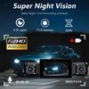 1080P Quad Dash Cam, 4-Channel 4-Screen Display, WiFi, Phone Sync, Rear View, Night Vision, Wide Angle