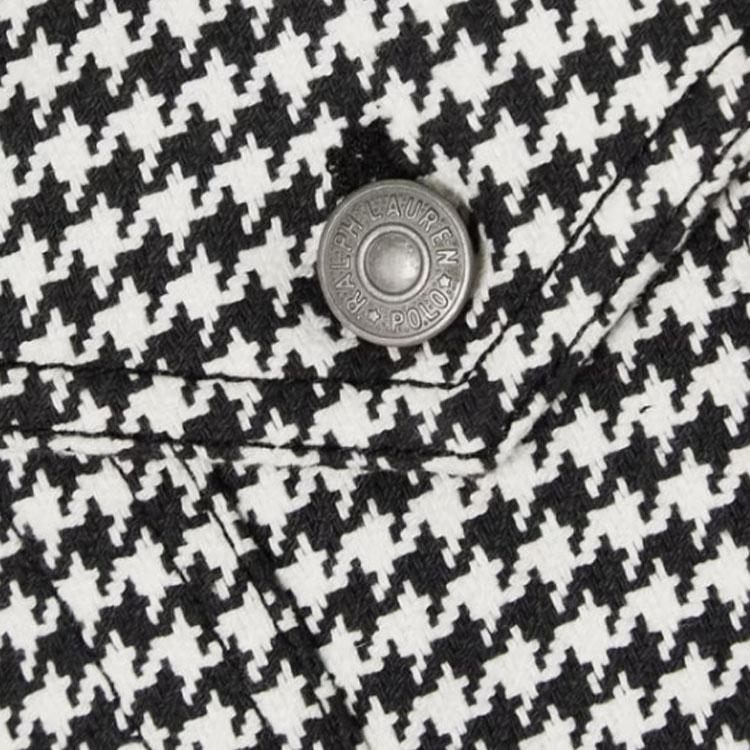 Polo Ralph Lauren Houndstooth Pattern Printed Casual Long Sleeve Jacket Women jackets Black 211880946-001