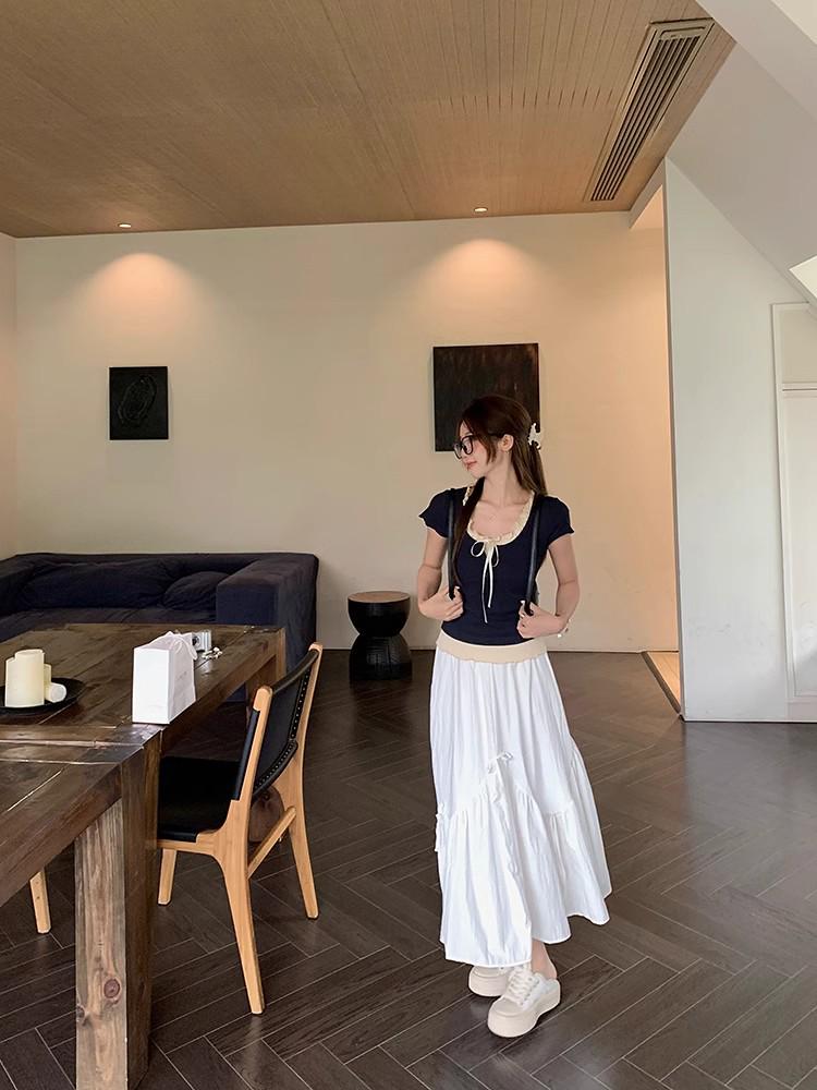 Women's 2025 Summer Ballet Style Off-Shoulder Slim Fit Short Sleeve Top