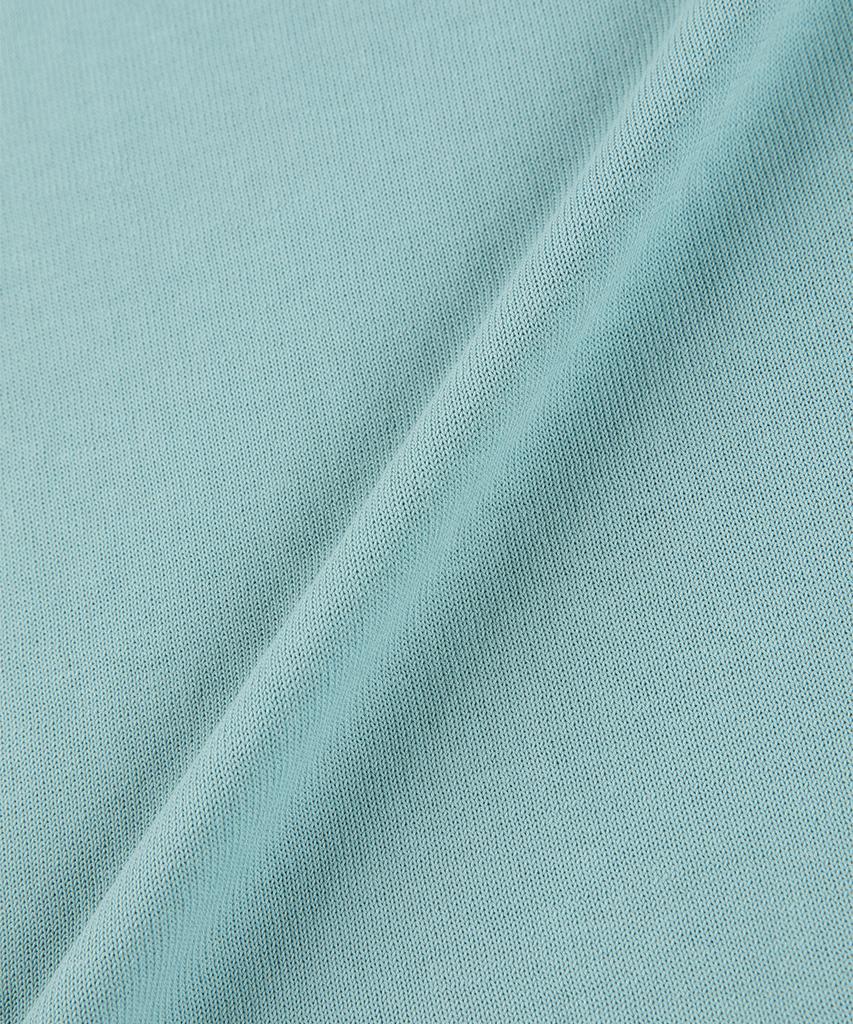 PANICALE Aqua Herringbone Cotton Short Sleeve Knit