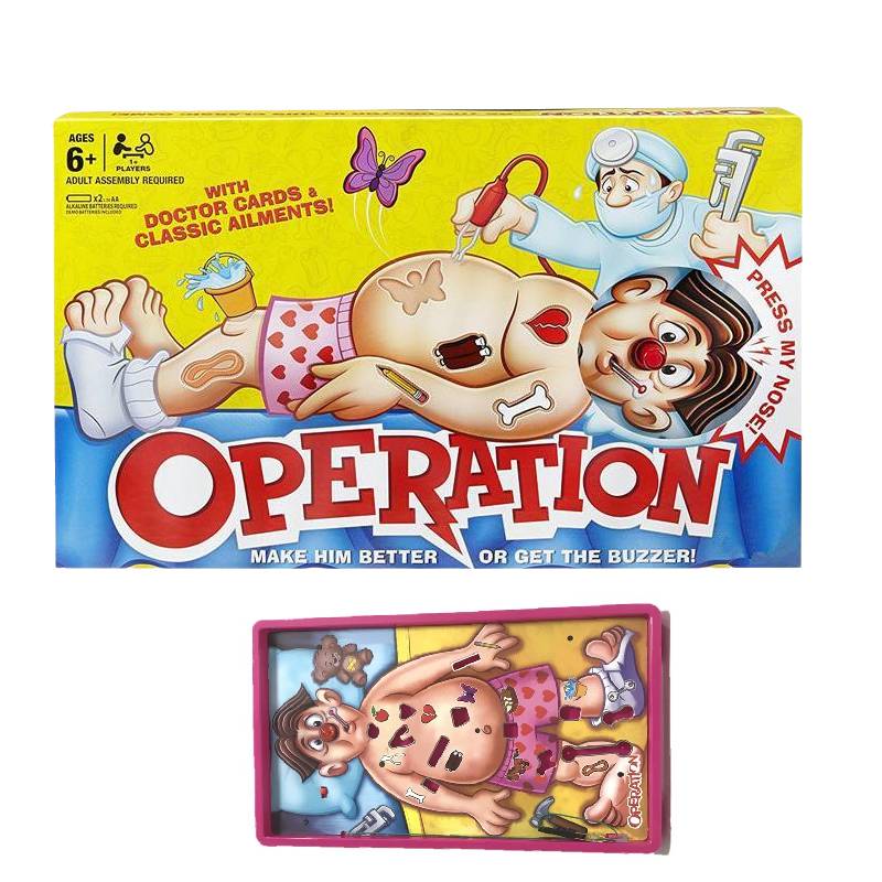 

Operation Surgical Manipulation Electronic Cards Board Game Children Puzzle розовый