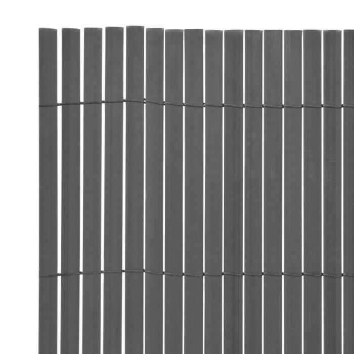 Clôture de jardin - VIDAXL - Double face PVC - 90 x 300 cm - Gris