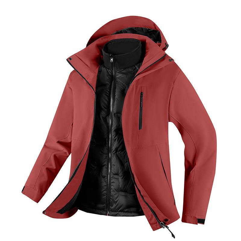 Outdoor 3-in-1 Down Jacket Windproof Waterproof Hiking Camping Winter Coat Men Women