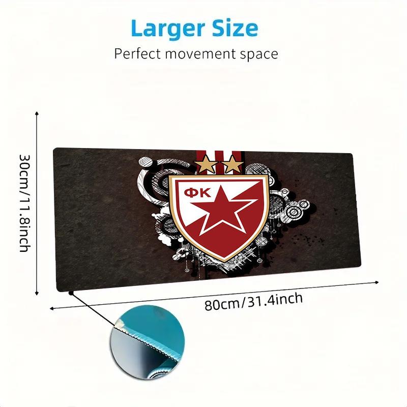 Crvena zvezda Print  Cushion Non-slip Laptop Tablet Big Mousepad XXL Mat Mini PC Playmat With Lock edge