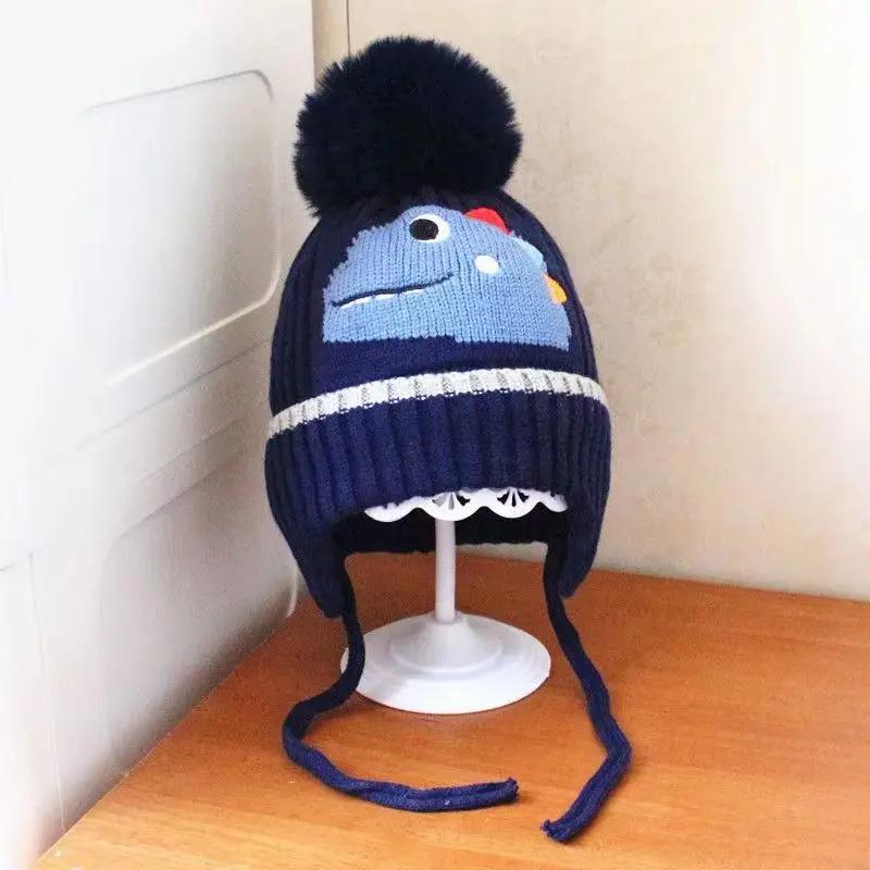 

Children s Knitted Woolen Hat Cartoon Cute Winter Baby Hat for Boys and Girls To Keep Warm and Protect Ears білий