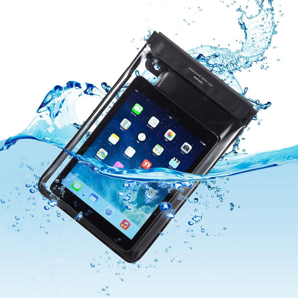 SANWA SUPPLY Tablet Waterproof and Dustproof IP47 with Stand and Shoulder Black Case, (10.1 Inch), Certified, Strap, (PDA-TABWPST10BK)