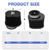 ZSDTRP 2pcs Motorcycle Air Filters 60mm 55mm 50mm Universal for Motorbike Cold Air Intake High Flow Washable Filter
