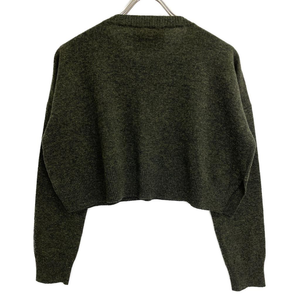 Plan C Green Wool Cropped Short Knit Sweater Tops 40 greenUsed