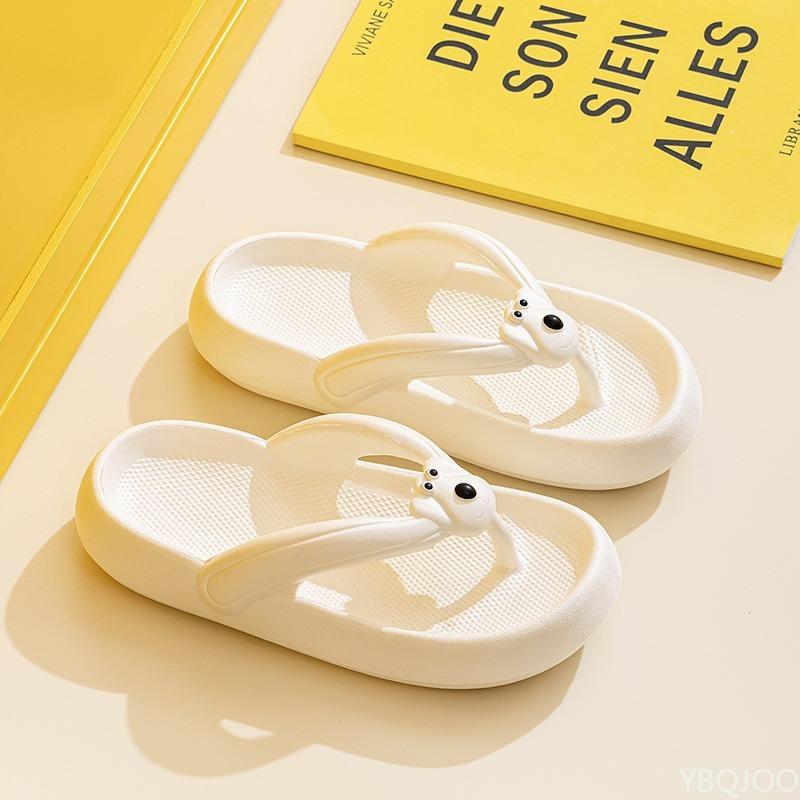 Fashion New Women's Slippers Cartoon Cute Summer Thick Soled Herringbone Flat Bottom Slippers Indoor Outdoor Comfortable Slippers Daily