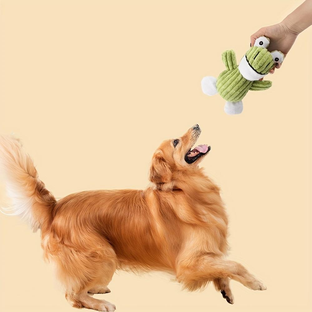2pcs/1pc Durable Squeaky Plush Frog Dog Toy - Interactive Chew Toy for Medium Breeds, Christmas, New Year, Birthday, Pets Gifts