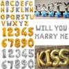 Elegant 40 Inch Gold And Silver Number Foil Balloons For Kids Birthday Parties