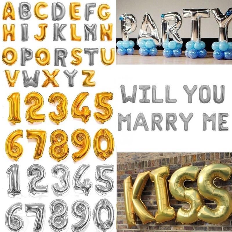 Elegant 40 Inch Gold And Silver Number Foil Balloons For Kids Birthday Parties