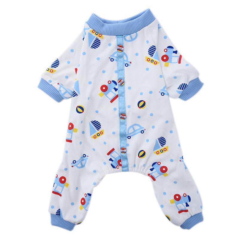 Pet clothes pajamas with elastic washable wear-resistant cotton pajamas dog clothing puppy home