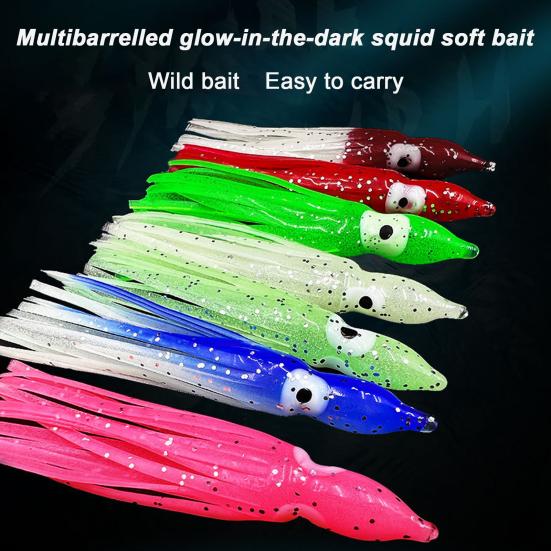 10 Stücke 9 CM/2G Weicher Tintenfischrock Köder Leuchtend Realistische Silikon Salzwasser Trolling Angeln Künstliche Glow Octopus Köder Angelzubehör