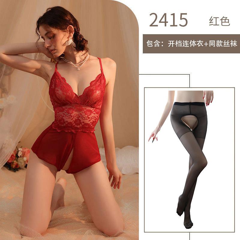 Sex Underwear One-piece Suspender Sexy Large Size Hot Lace Transparent Sex Uniform Suit Temptation