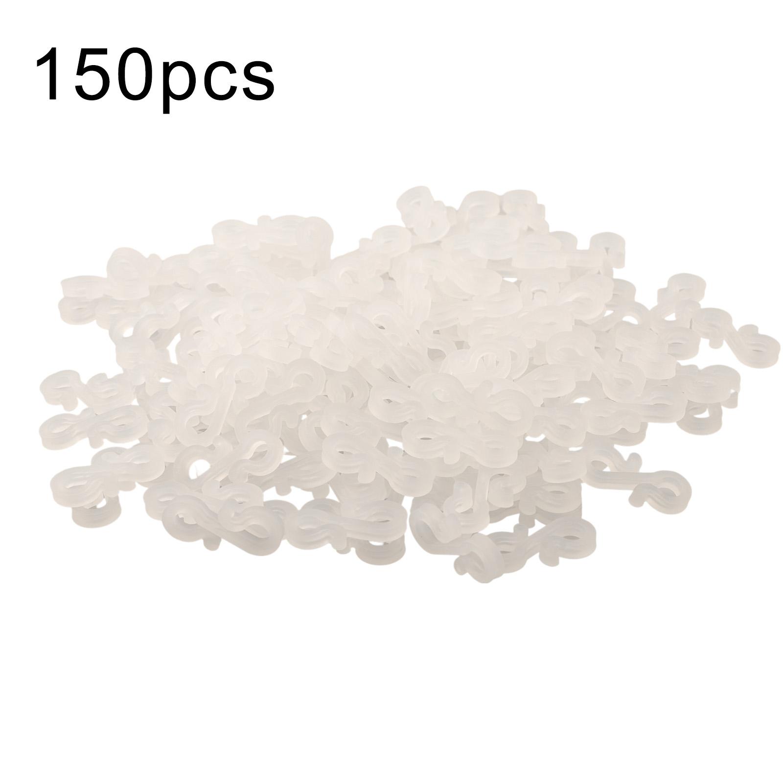 

150 Outdoor Light Clips Gutter Hooks S-Hook Light Clips Outdoor Light Hook Clips Party Outdoor Camping DIY Supplies Black білий