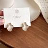 White Enamel Oil Leaf Stud Earrings for Women Geometry Irregular Curling Edge Earrings Party Trendy Personality Jewelry Gift